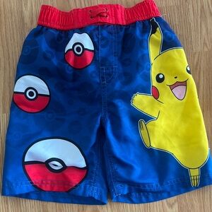 Pokemon Pikachu  Kids Blue Swim Trunks